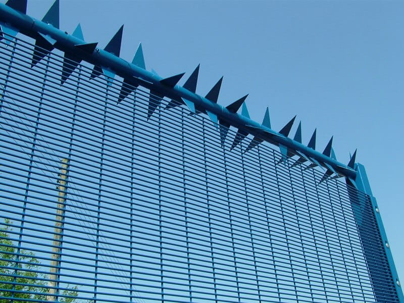 Rota spike on top of 358 mesh fencing