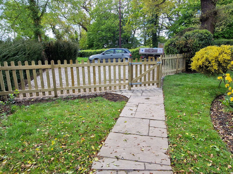 Rear of Picket Fencing Installation in Essex