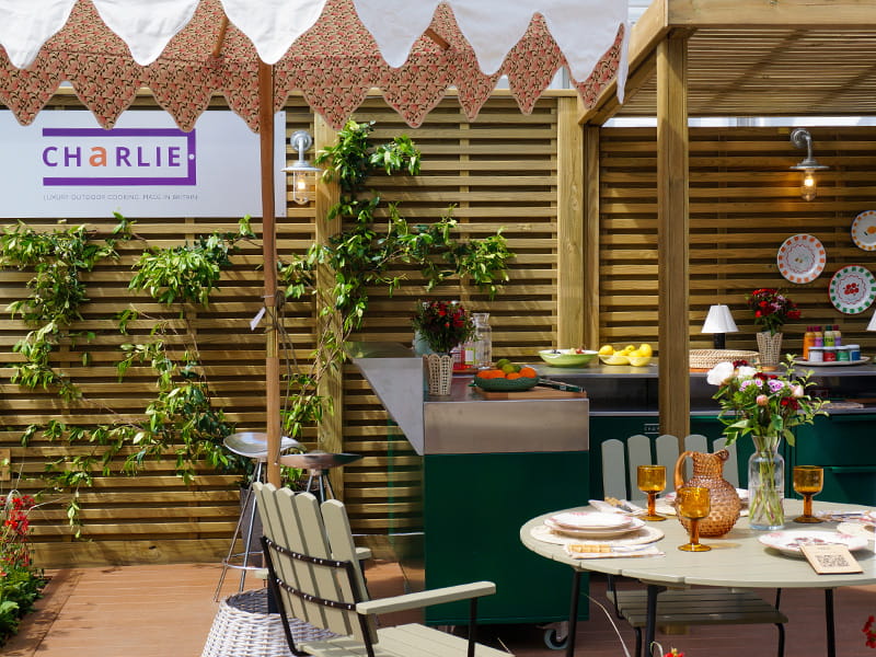 Charlie Ovens and Jacksons Fencing Garden Shelter Outdoor Kitchens