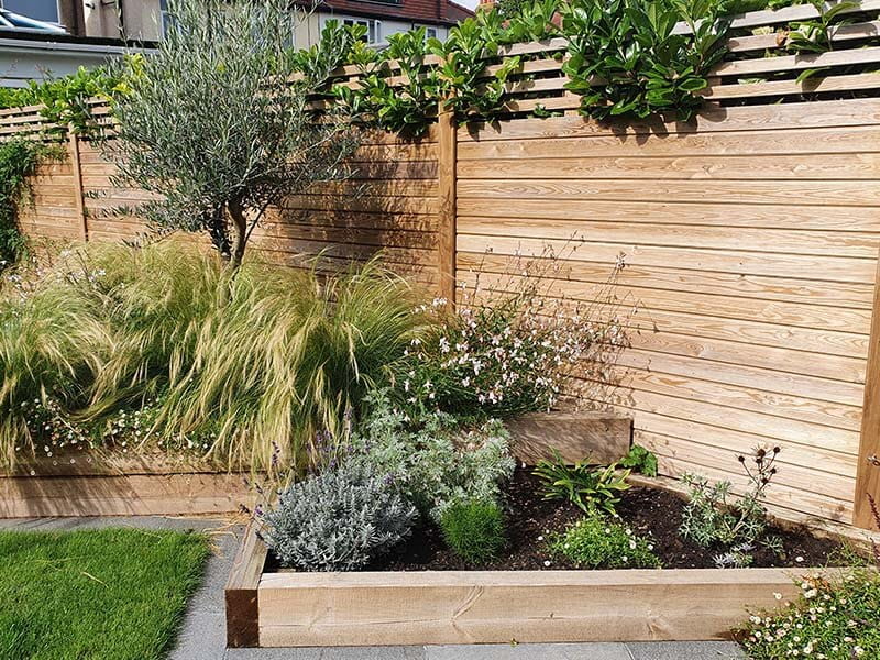 Slatted deals fence panels