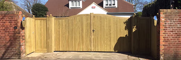 Steel framed driveway gates