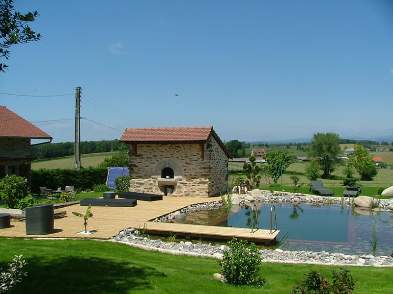 Decking around pool