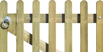 Picket style rounded pales Garden Gate Detail
