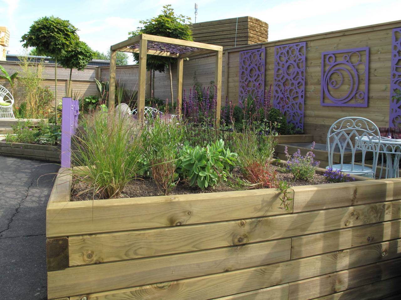 raised bed with landscape timber