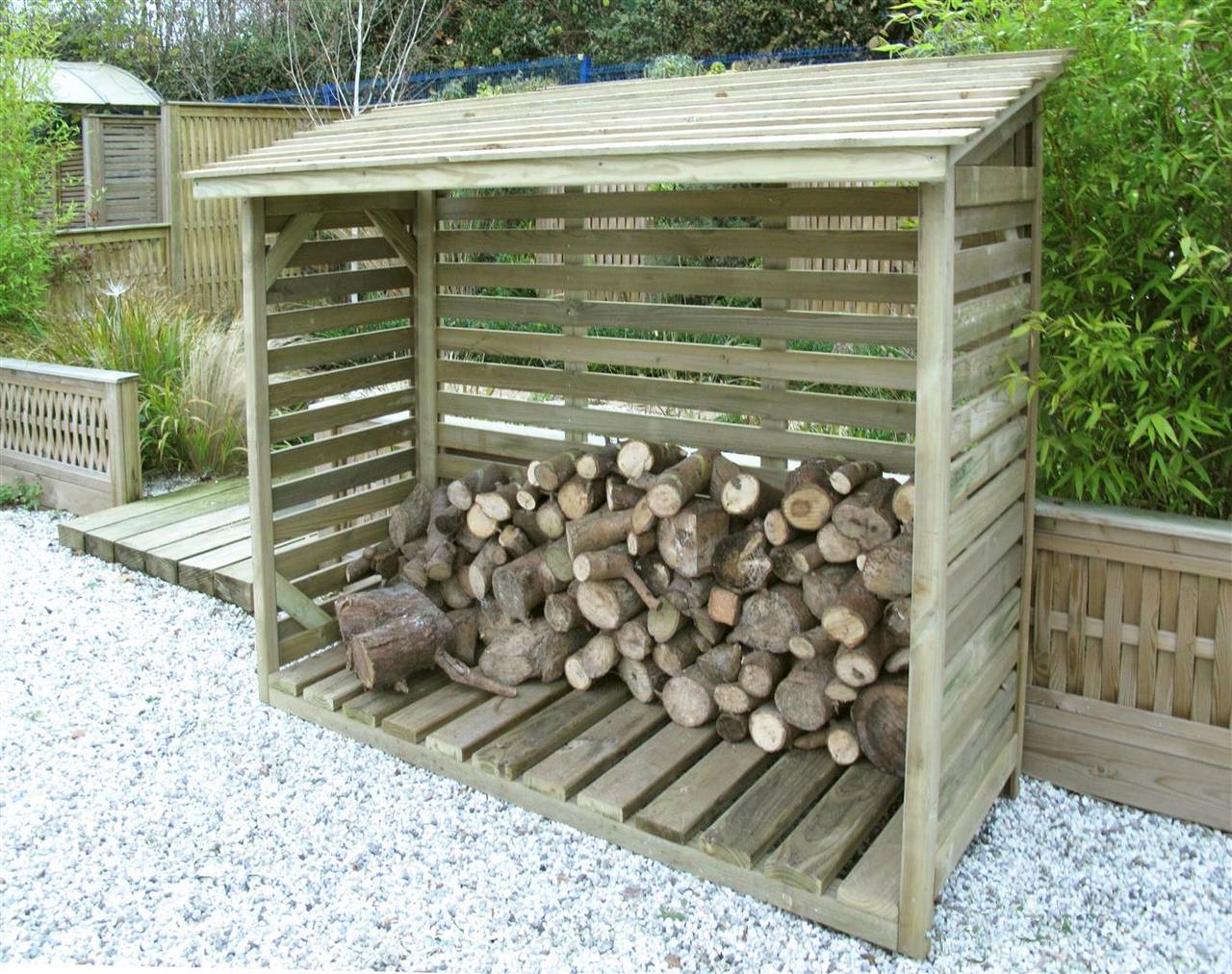 Roofed Log Store | Outdoor Log Storage | Jacksons Fencing