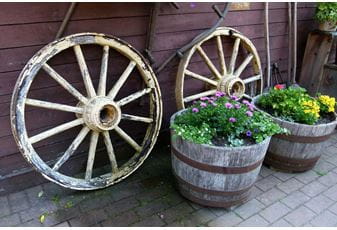 Garden design using reclaimed and up cycled items