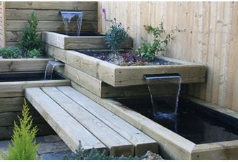 Garden Water Feature Project with Ungrooved Jakwall Timbers