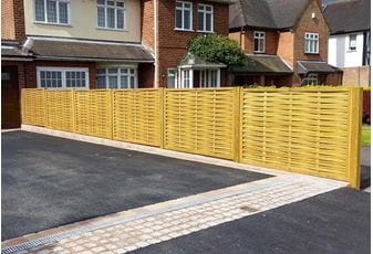 Woven Panels Help Create a Stylish Driveway