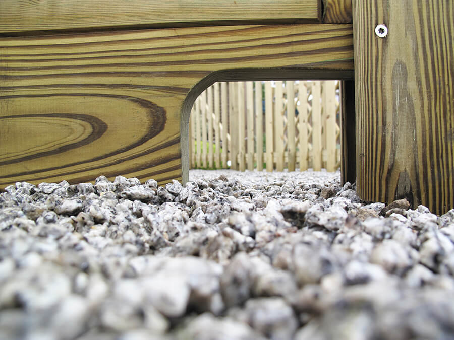 Hedgehog friendly gravel board slotted