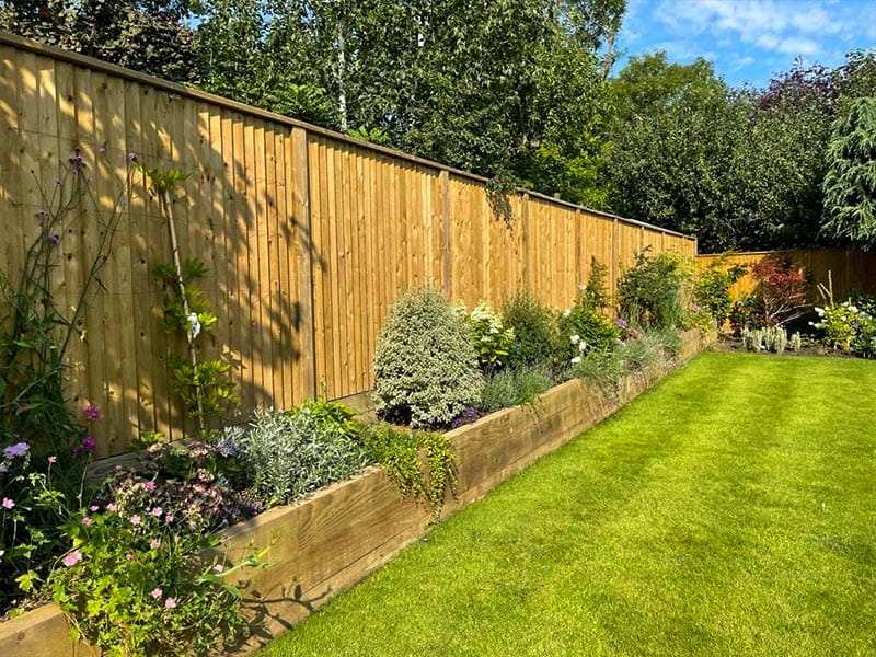 Wooden sleepe rretaining wall