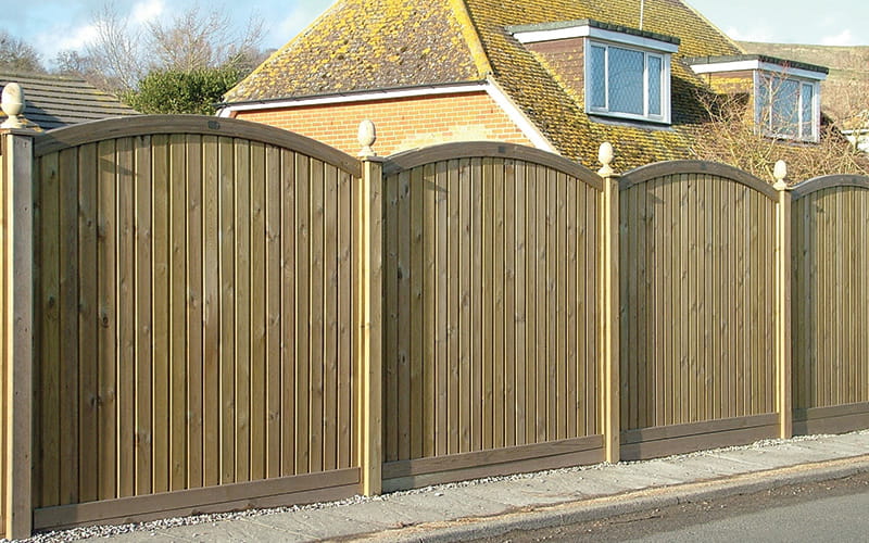 Curved fence panels and post caps